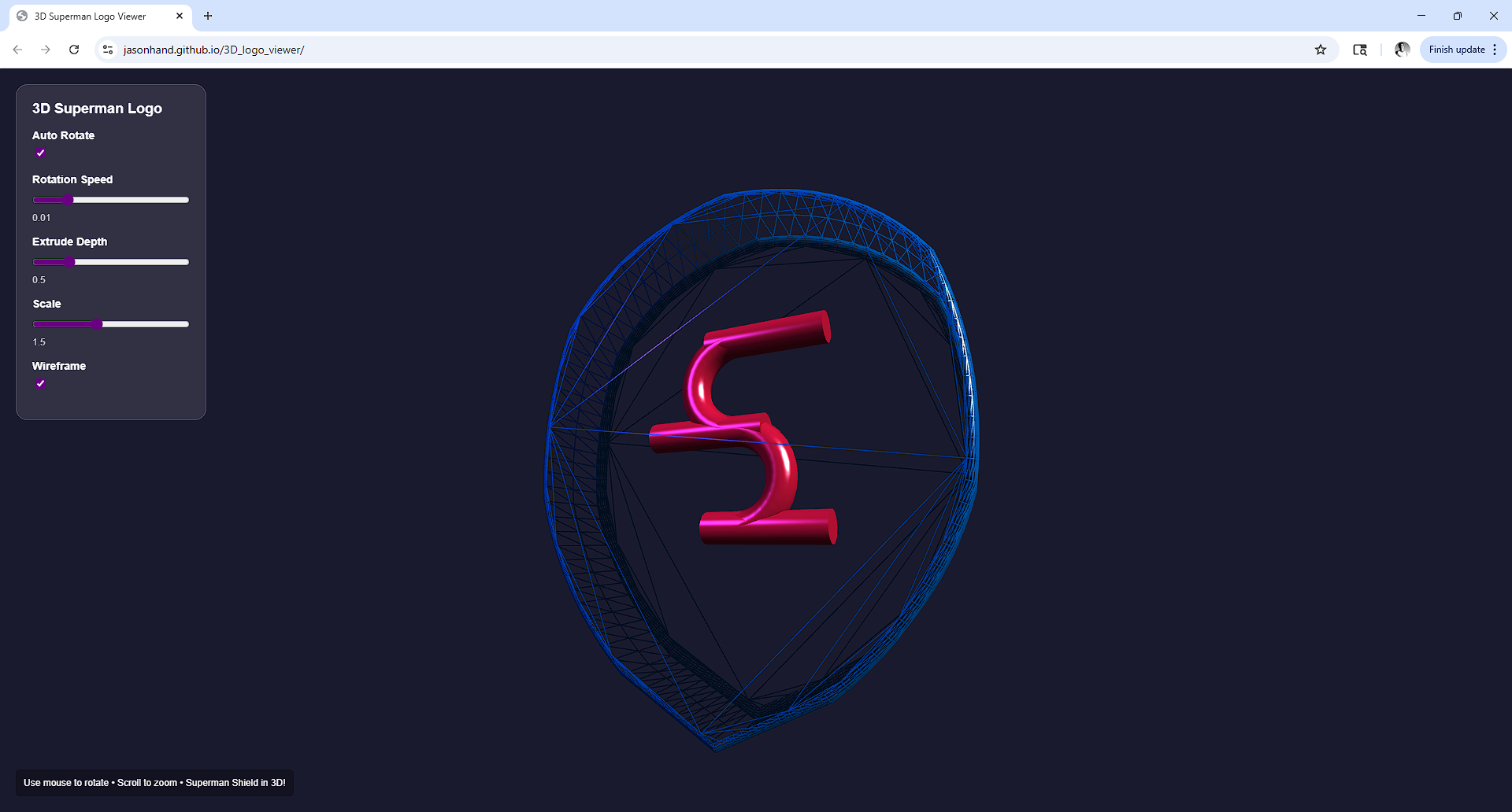 Screenshot of 3D Logo Viewer
