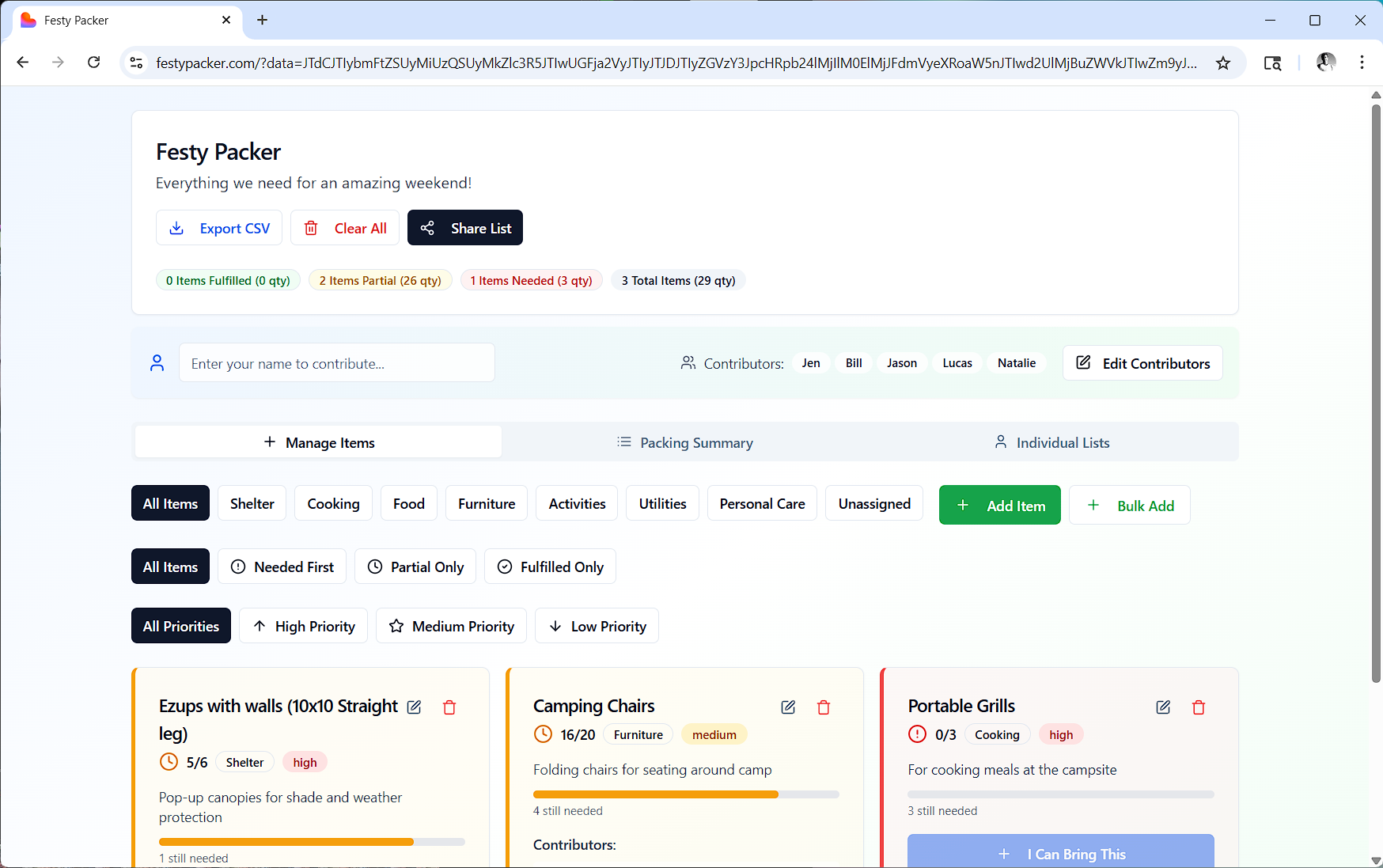 Screenshot of Festy Packer