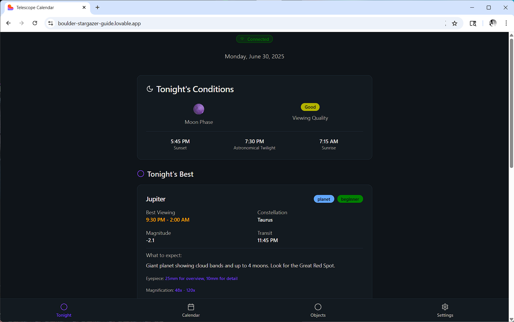 Screenshot of Star Gazer