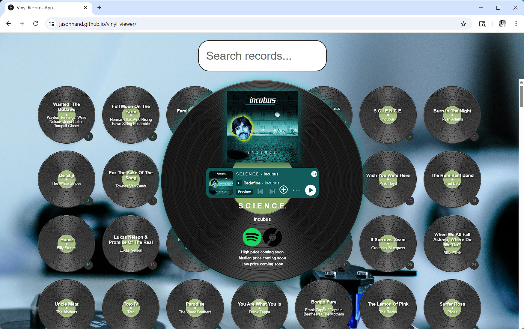 Screenshot of Vinyl Viewer